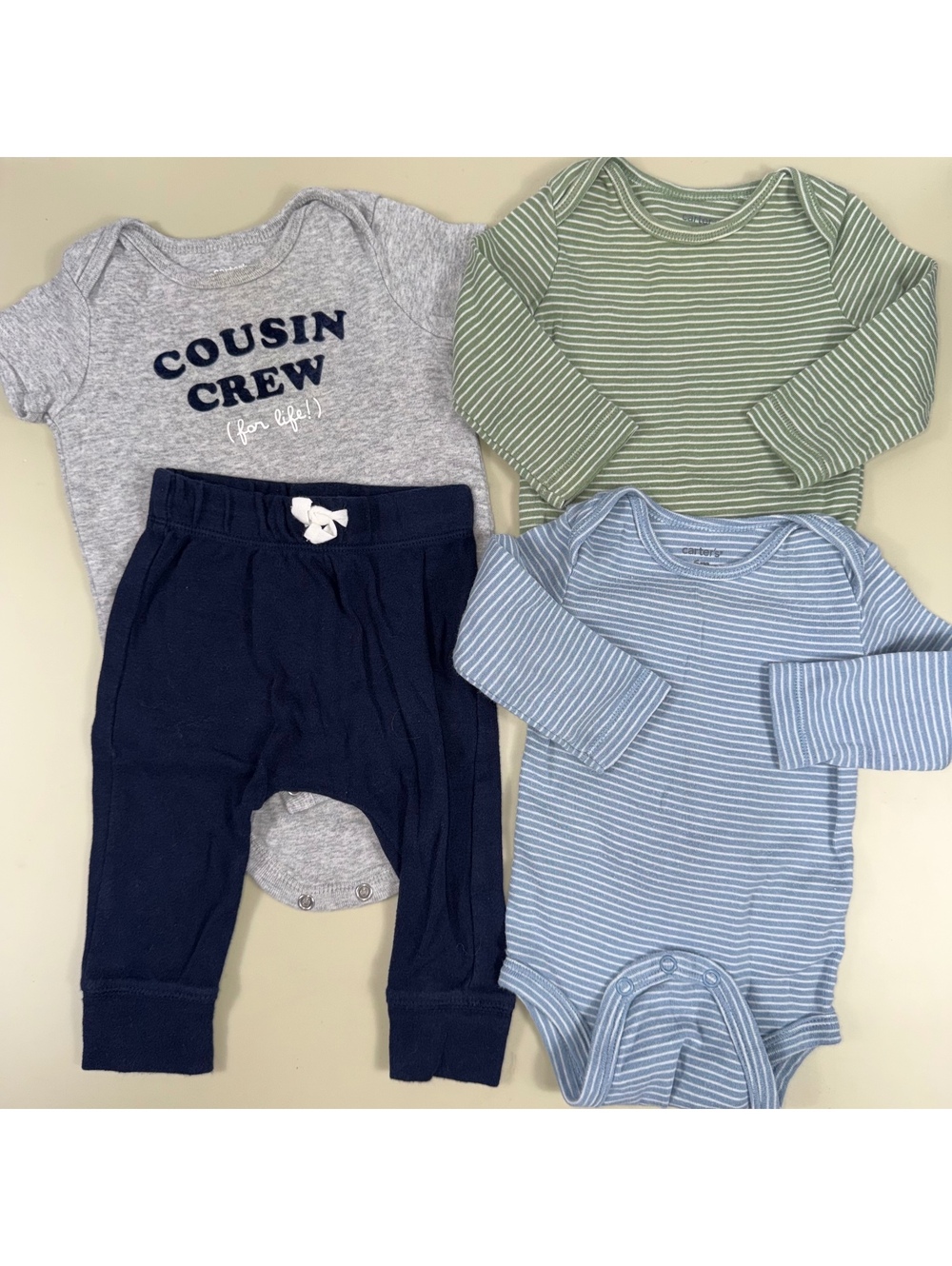 Carter’s Baby Boy 4 Piece Bodysuit Pants Set 6M
